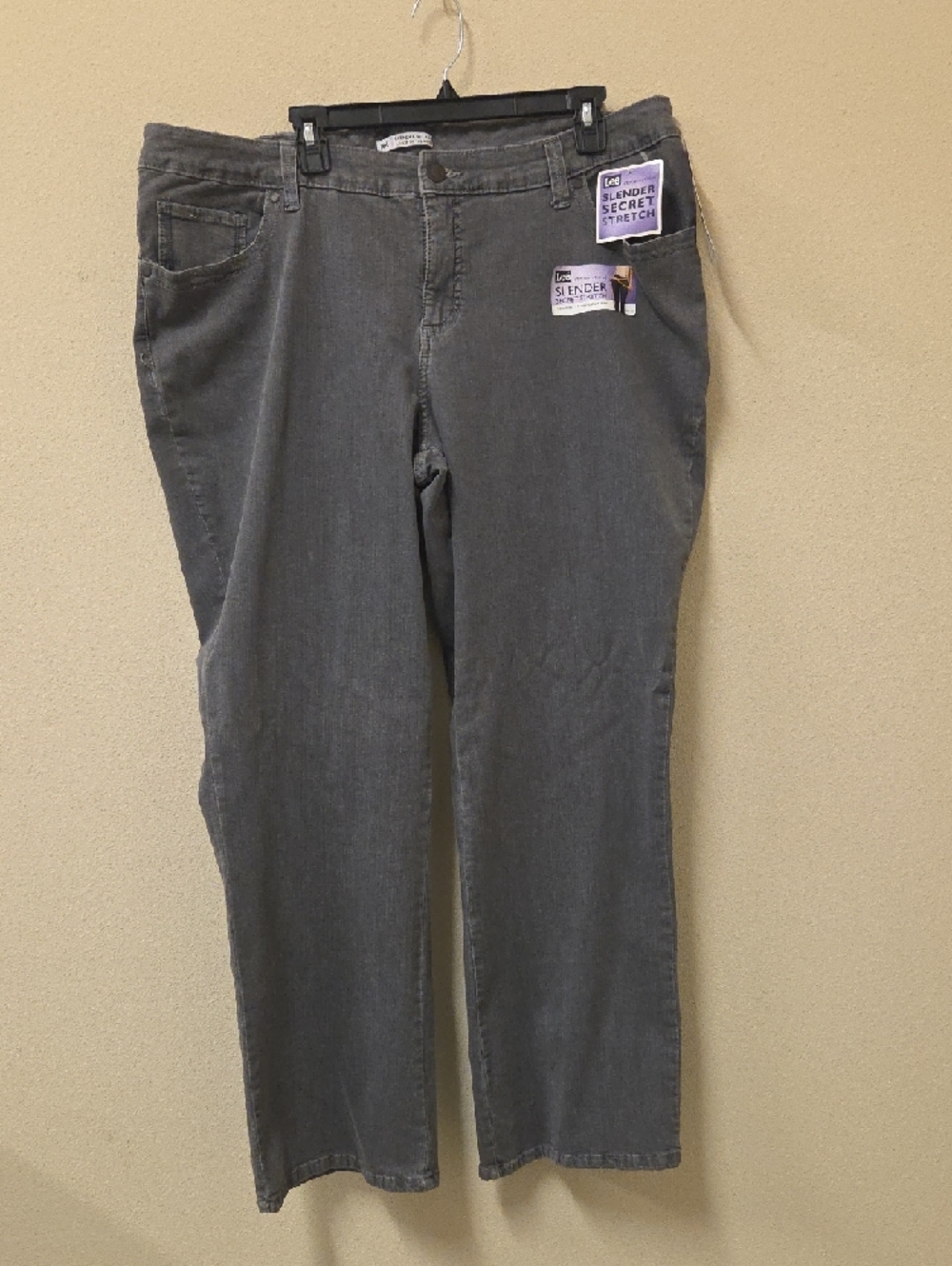 NWT Lee Women Bootcut  Slender Secret Stretch Jeans - Charcoal Gray Size 22W